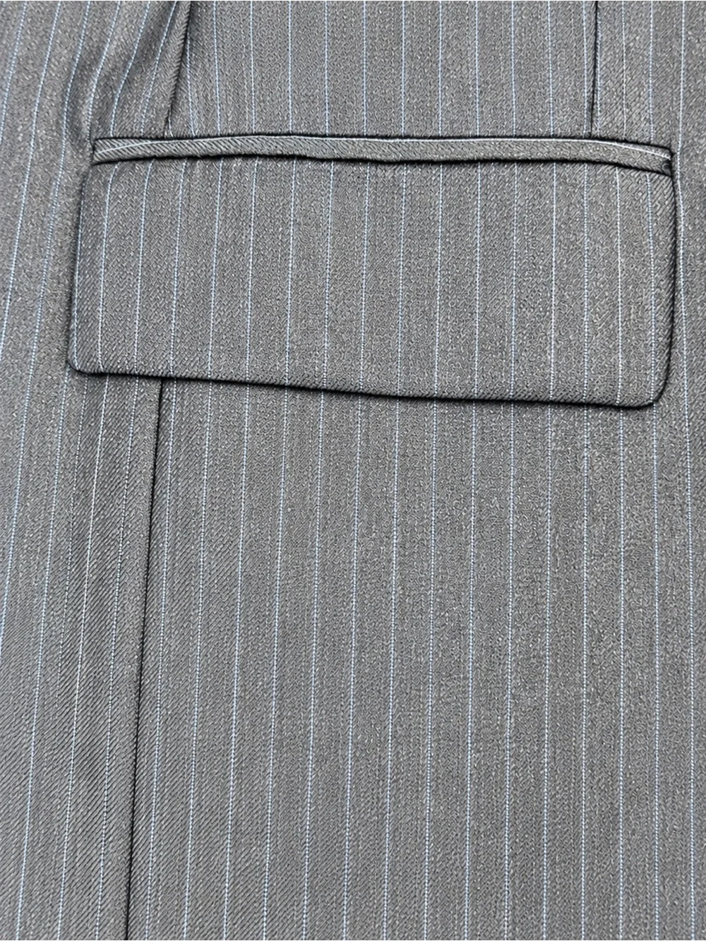 Ralph Lauren Mens 2 Pc Gray Pinstripe Wool Suit 42R 38W Pleated Cuffed Trousers